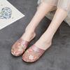 Fashion Women Summer Slippers Baotou Chinese Embroidery Flowers Sandals Ladies Casual Flip Flops National Indoor Outdoor Shoes