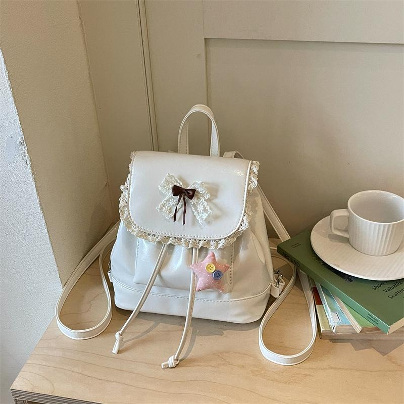 Schoolbag Korean version of the new ins trendy lace backpack women's relaxation niche ballet style travel commuting small backpack