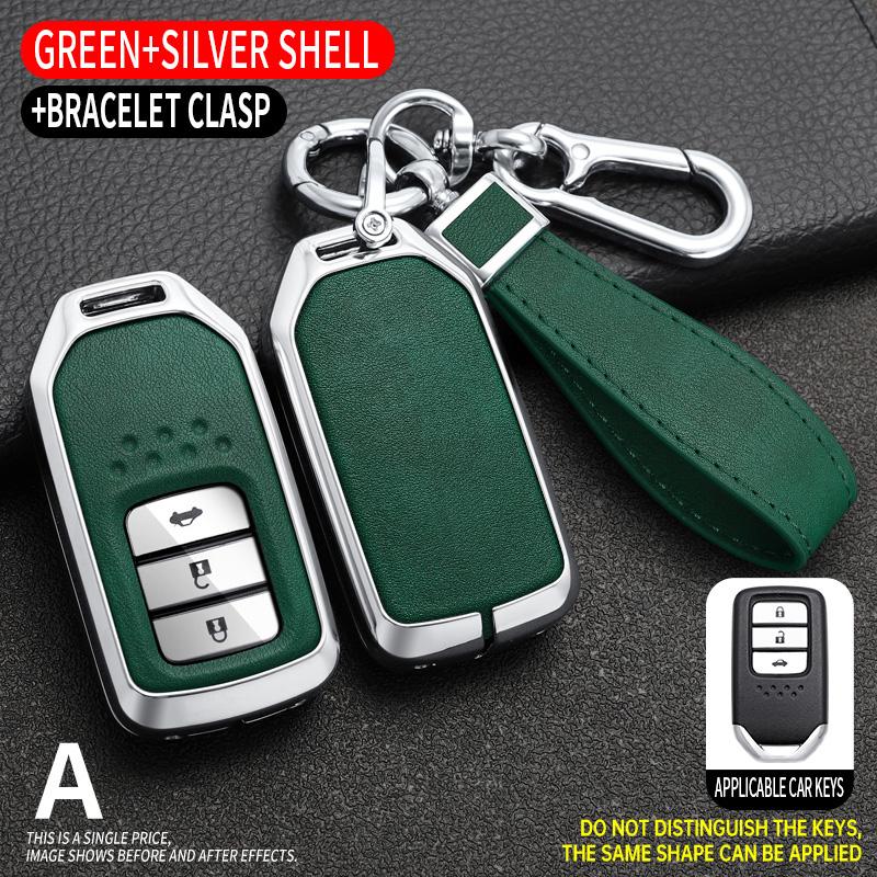 Leather Car Remote Key Cover Case Shell For Honda Civic City Accord Crv Cr-V Xr-V Odyssey Vezel Jade Crider Fit Accessories