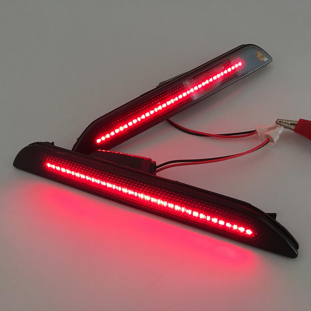 2Pcs Red Side Light Smoked For Ford Mustang 2015 2016 2017 2018 LED Rear Side Marker Reflector Lights Lamps Bumper Signal Light