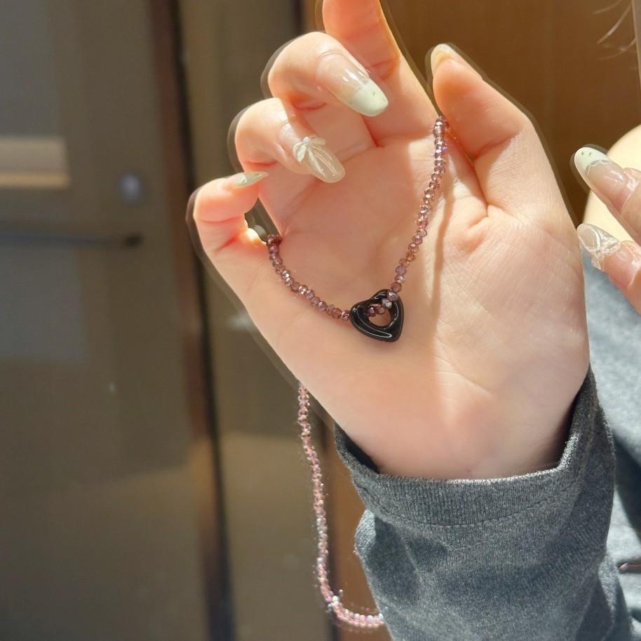 Korean version beaded love necklace simple and versatile personality temperament choker Spice girl collarbone chain