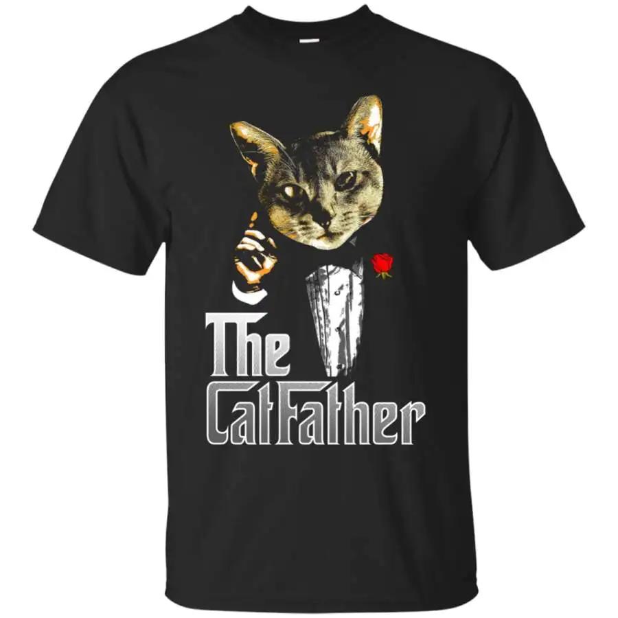 The Catfather Funny Parody Cat Lover Daddy Gift TShirt Summer Cotton Short Sleeve ONeck Mens T Shirt New S3XL S