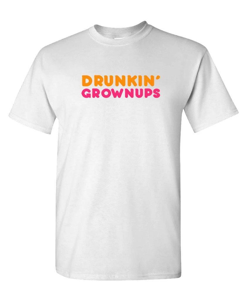 DRUNKIN GROWNUPS - Unisex Cotton T-Shirt Tee Shirt 2XL