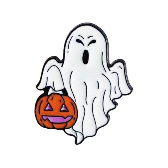 Halloween Cartoon Ghost Brooch, Spooky Pumpkin Tombstone Lapel Pin, Clothes Backpack Bag Decoration Accessories, Holiday Party Gift