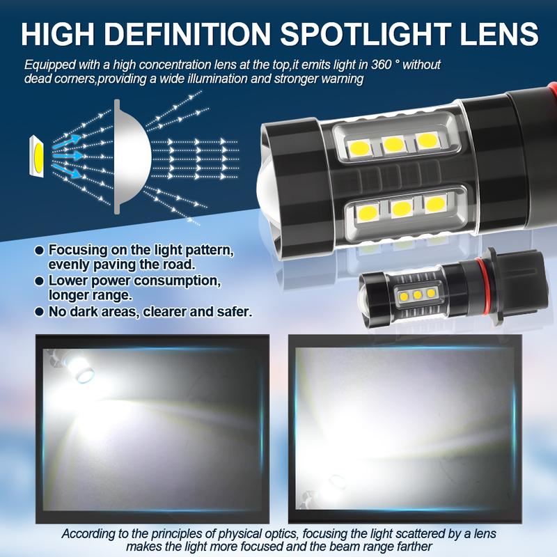 2 Stück Canbus LED-Lampen Tagfahrlicht P13W DRL-Lampe Für Ford Mustang 2015 2016 2017 Autozubehör 6000K Weiß