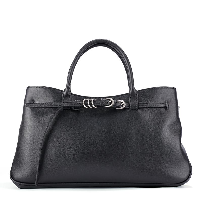 

Women s high-quality soft cowhide handbag Ladies stylish design leather bag casual commuting large capacity shoulder bags 37x13x20cm чёрный