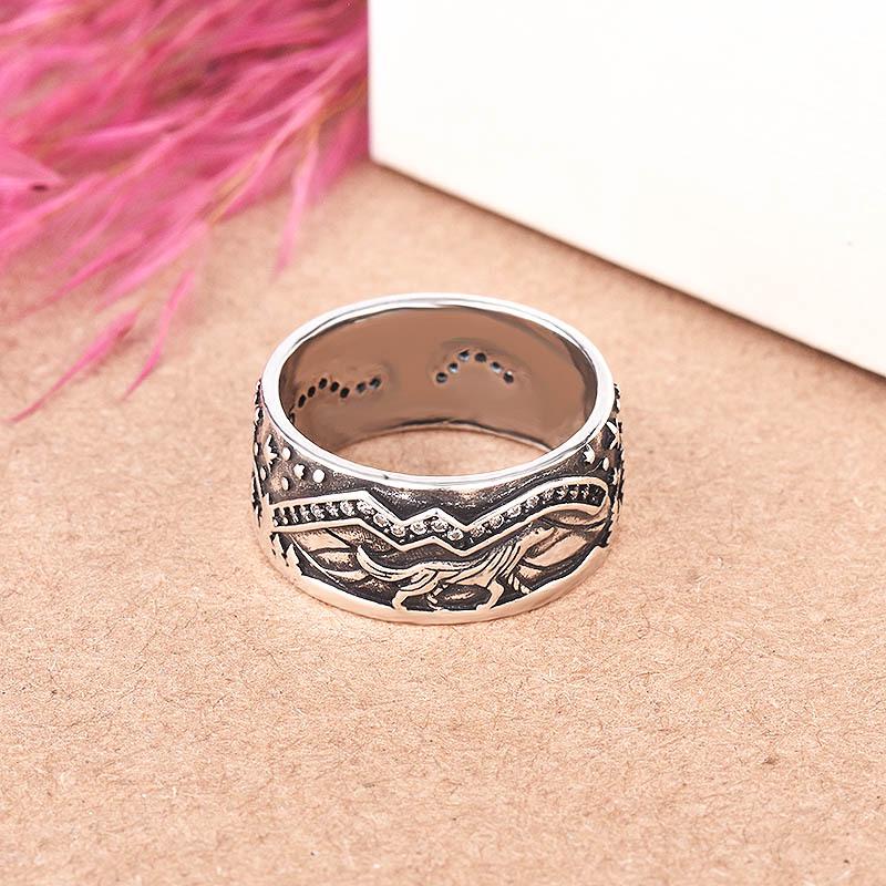 Loyal Wolf Couple Rings - European & American Plated S925 Retro Thai Silver Rings