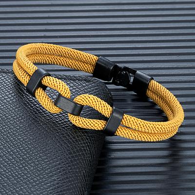 Bracelet Nœud Marin Noir Pour Hommes Bijoux en Corde Unique Inspirés de la Voile Avec Boucle Facile Cadeaux Pour Lui