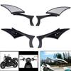2 Stück Motorrad-Rückspiegel Universell Chrom/Schwarz Motorrad-Seitenspiegel Zubehör für Harley Yamaha Street Bike etc.