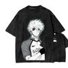 Anime Blue Lock Nagi Seishiro Print Tee Men Women Washed Cotton T-shirts Short Sleeve Vintage T Shirt Harajuku Oversized Tshirt