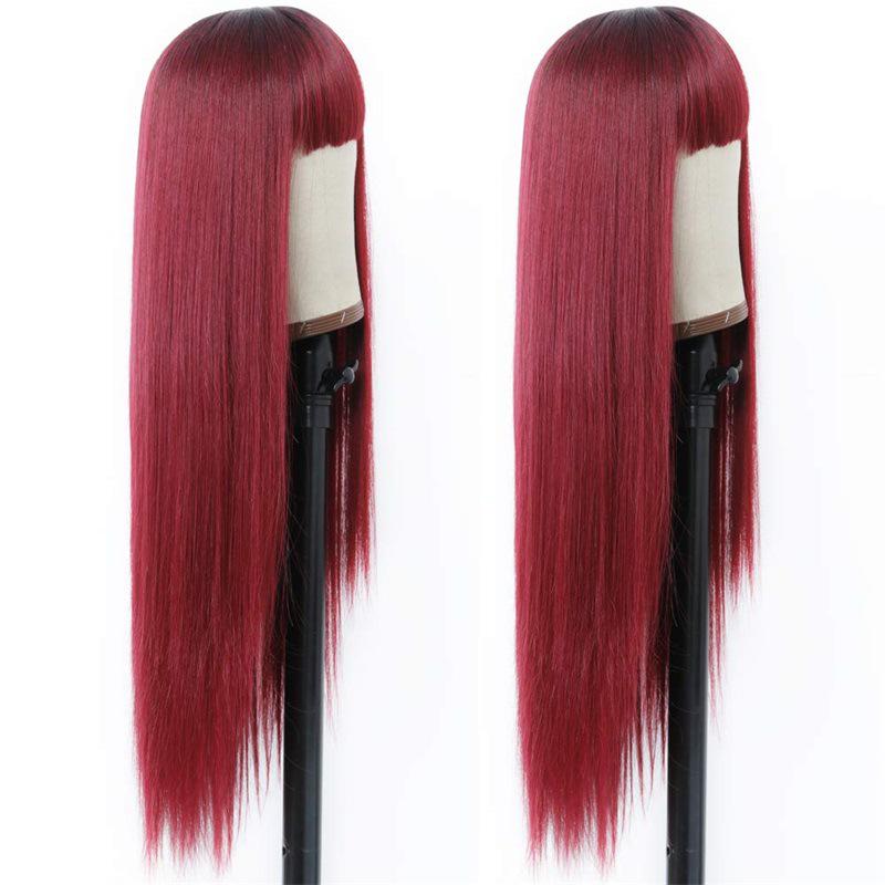 European Women's Fashion Colorful Long Straight Synthetic Wig for Cosplay