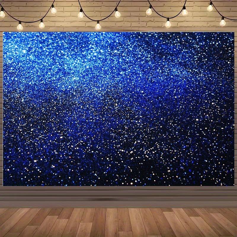 A starry night sky background with a glittering blue glitter pattern - silk background event decoration
