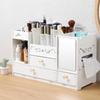 Large Capacity Dustproof Desktop Cosmetic Storage with Mirror & Drawer