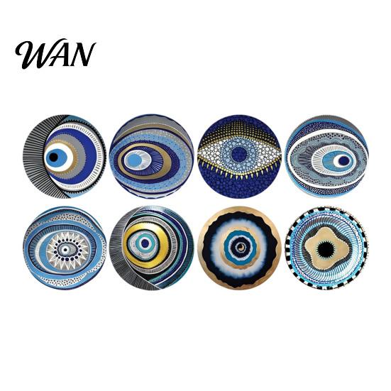 Non-slip Cup Coasters 8PCS Coasters, Colorful Wood with Non-Slip Heat Insulation Set Waterproof Drink Holder, for Home Office Dining Table Decorative