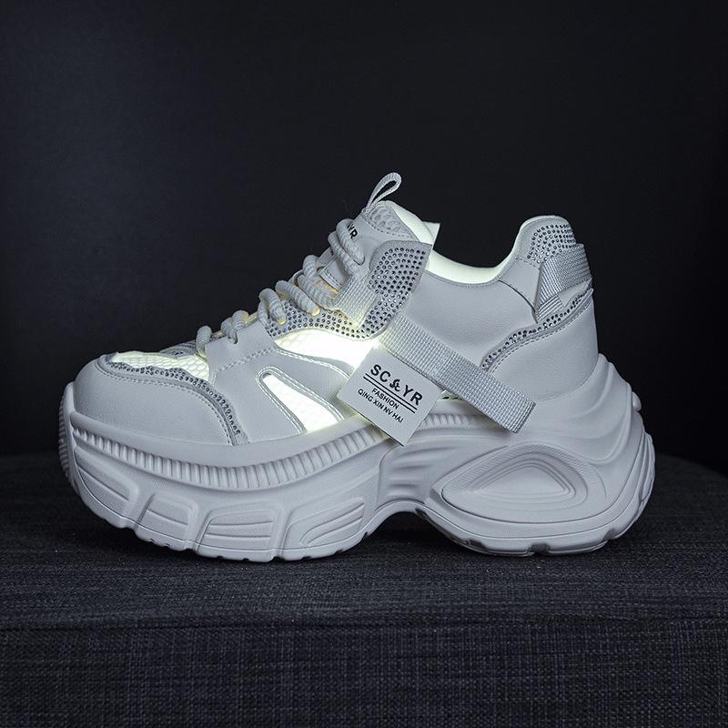 Dad Shoes Women's Summer 2025 New Internet Celebrity Fashion Inner Heightening Platform Soft Sole Muffin Sports and Leisure Women's Shoes