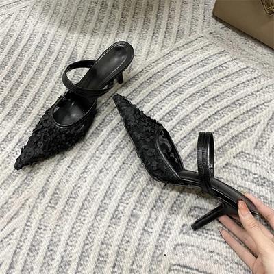 Eilyken Sexy Rete Floreale Donna Scarpe con Tacco Alto Sottile Punta Appuntita Scarpe da Sera Zapatos De Mujeres