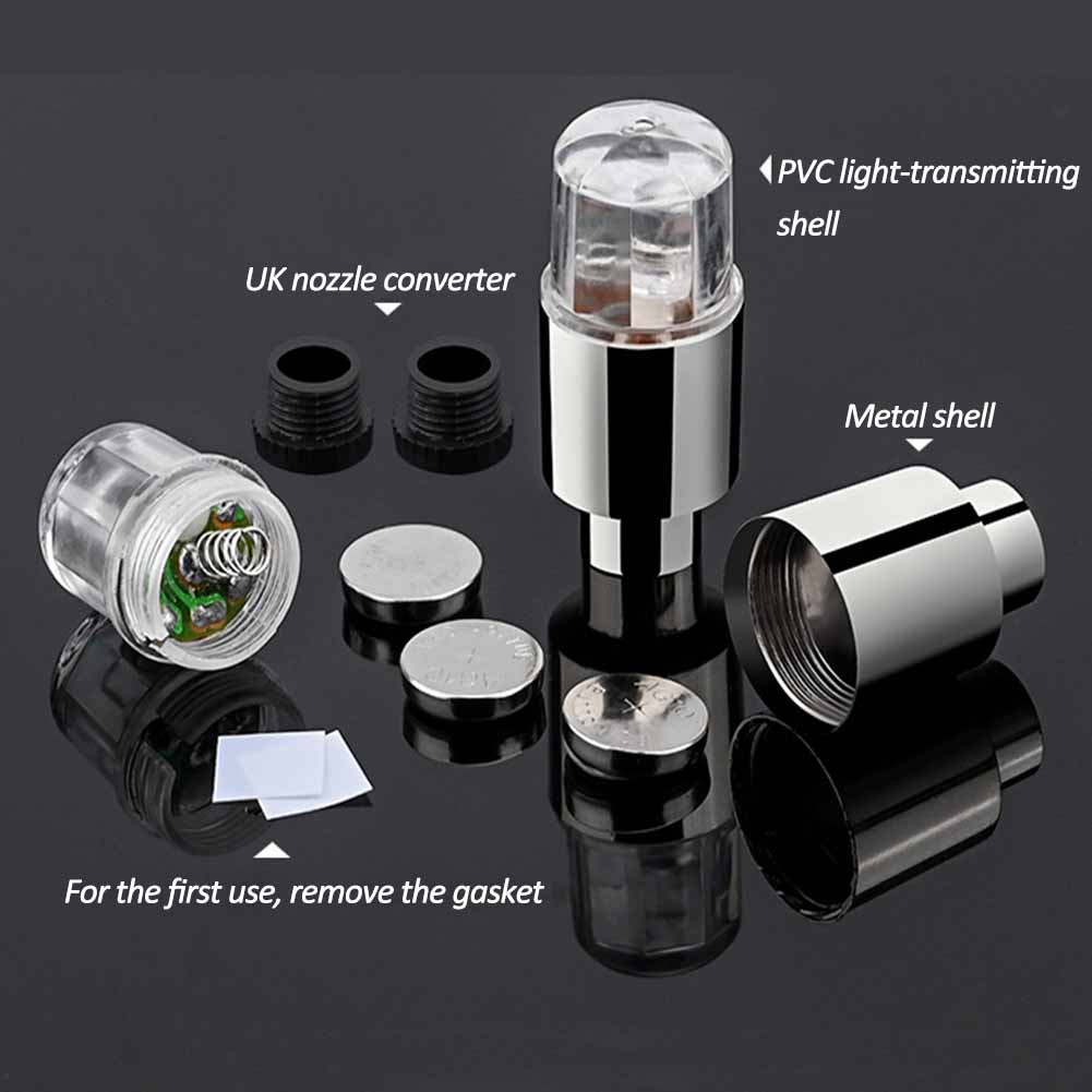 2Stk. Fahrrad Motorrad Auto Rad Speichenlicht LED Licht Reifenventilkappen Fahrrad Laterne Speichen Nabe Reifen Lampe MTB Fahrrad Zubehör