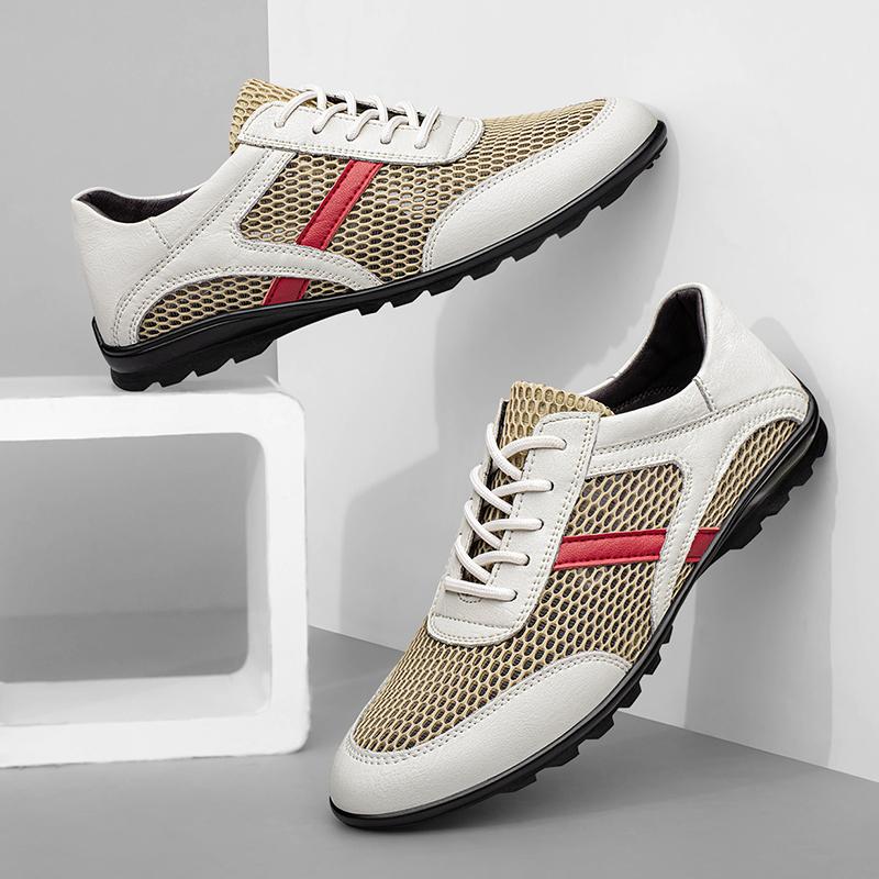 Klassiska Andningsbara Vardagsskor För Män Plattor Skor Mockasiner Man Affärsloafers Skor