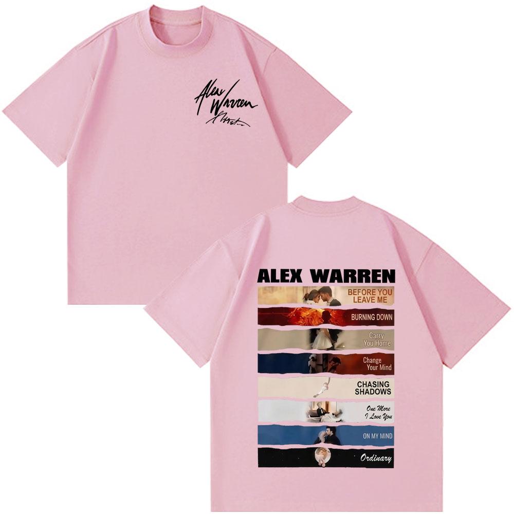 Sänger Alex Warren Album 2026 Tour Druck T-Shirts Unisex Unisex Mode T-Shirt Kurzärmelig Baumwolle Locker Freizeit Oversize T-Shirts