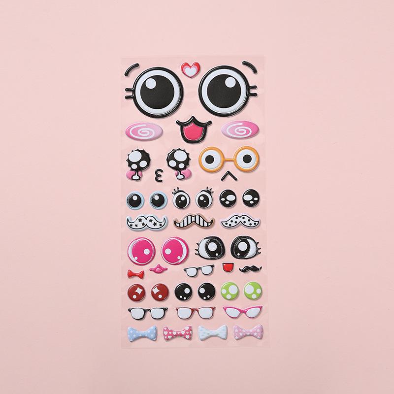 XinZuan 3D DIY Cartoon Bubble Stickers - Cute Expression Eyes for Kids