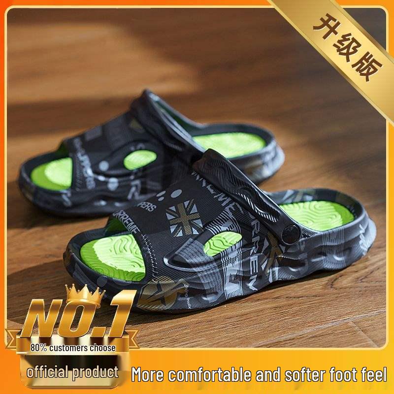 Men's Summer Anti-Slip Thick Sole Sandals: Trendy Dual-Use Slippers for Home & Outdoor Wear