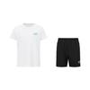 Creative Logo Solid Color Breathable Cool Short Sleeve T-Shirt Loose Fit Casual Sports Set Unisex Tops, Bottoms ATSV607-2+AKSV675-1