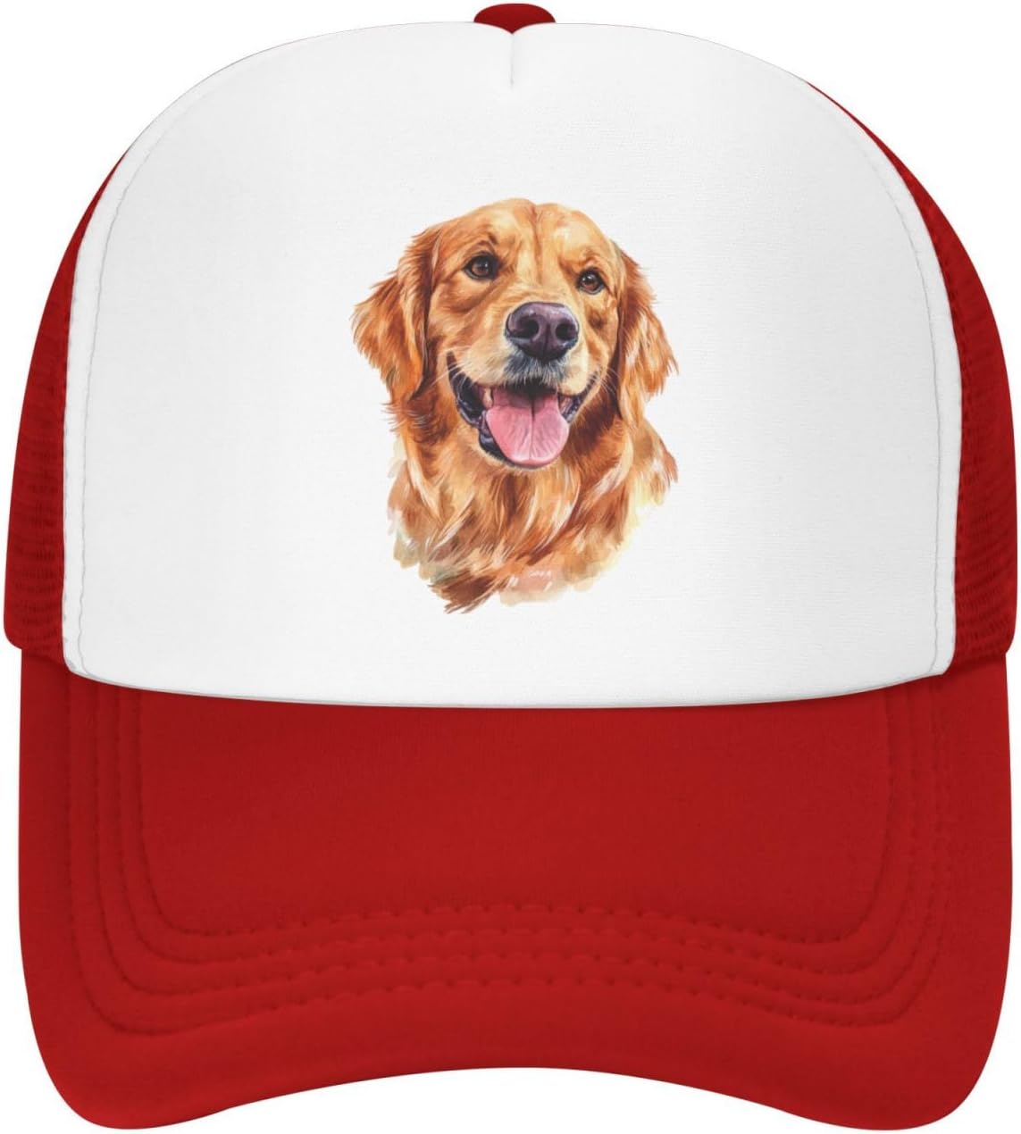 

Golden Retriever Watercolor Dog Mesh Trucker Hat Aesthetic Adjustable Snapback Cap for Outdoor Sports One Size