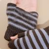 Plush Warm Gloves Stripe Skiing Gloves New Driving Mittens  Autumn and Winter
