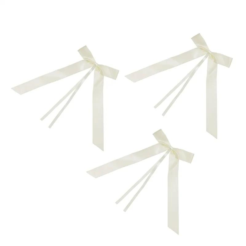 

50 шт./упак. Ленточные банты, нежные свадебные украшения для скамей, банты для вечеринок, машин, стульев покинуть белый