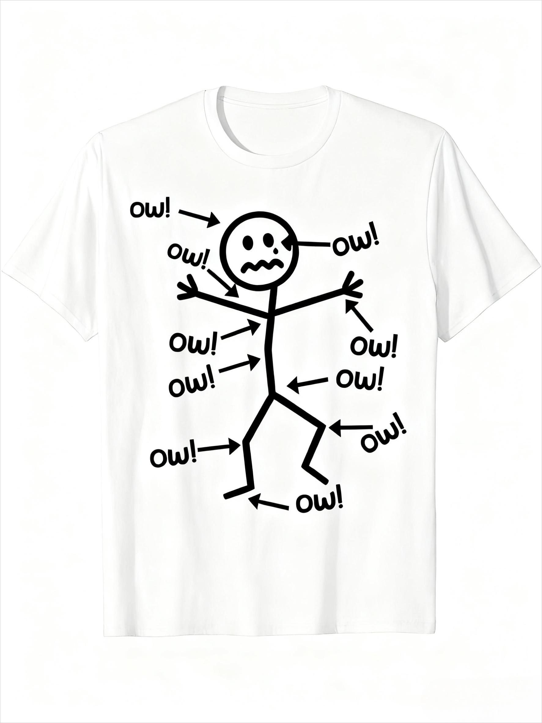 

Ow Ow Ow T-shirt - Funny Chronic Pain Awareness T-shirt Summer T-shirt Sports T-shirt Printed T-shirt Summer Hot Sale S