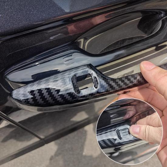 Carbon Fiber Exterior Door Handles Cover Trim 4pcs For Honda CRV CR-V -2025