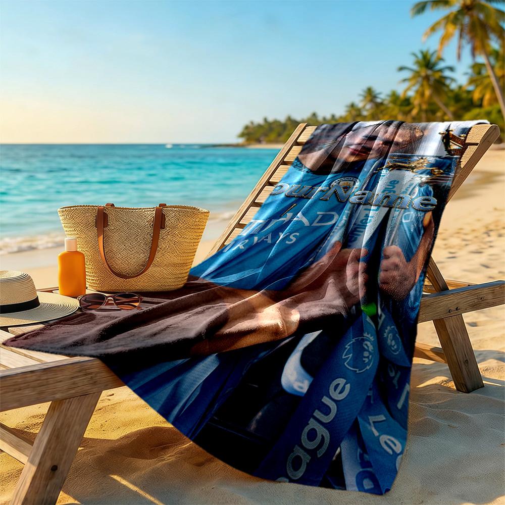 Haaland Personalized Name Beach Towel Super Soft Microfiber Quickdry Fabric Suitable for Sports Travel Swimming Yoga Bathroom Beach And Pool