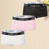 FINETOO 3Pcs/Set Mid-Waist Underpants Lace Boxer Briefs For Women Sexy Transparent Underwears Comfortable Soft Panties S-XL Size