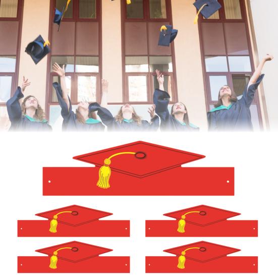 5 Stück Arzthüte aus Papier, Unisex, 3D, Einweg, verstellbare Größe, Abschlussfeier, Foto-Requisite, Abschlussfeier, Bachelor-Stirnband, Master-Akademische Kappe