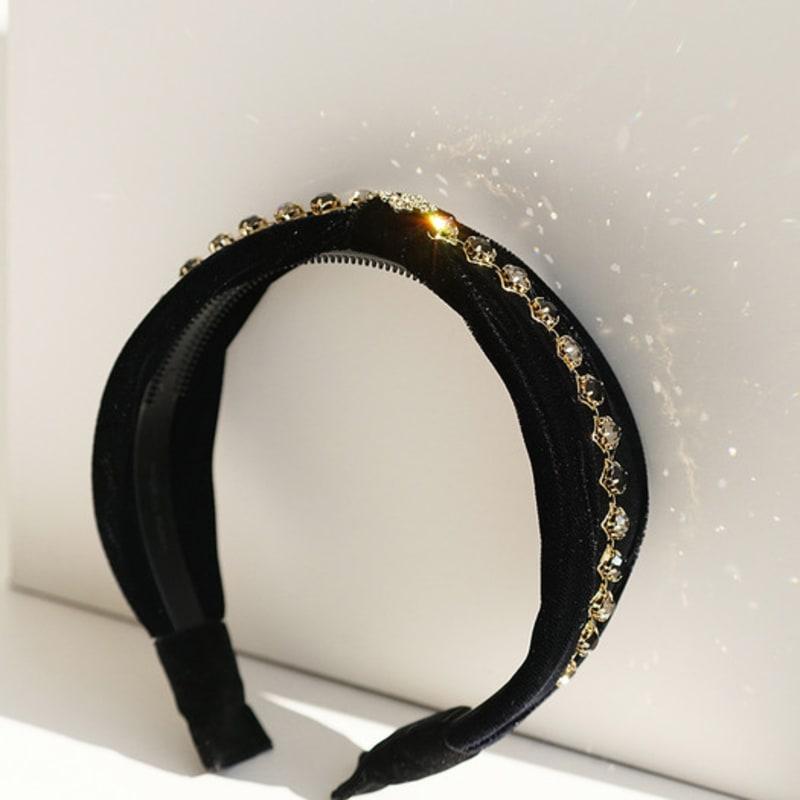 LUDE Crystal Chain Velvet Hairband