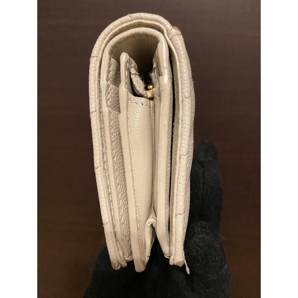 Used SAINT LAURENT bifold wallet beige