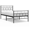VidaXL Metal Bed Frame with Headboard-Footboard Black 75x190 Cm 355667