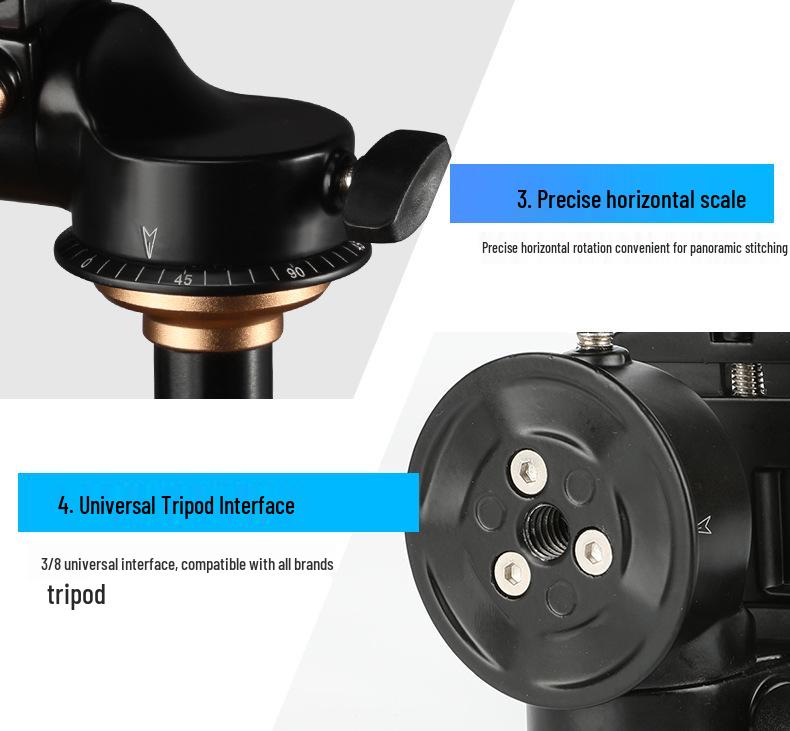 Lightweight Era Q08 3D Pan-Tilt Hydraulic Tripod Head for DSLR
