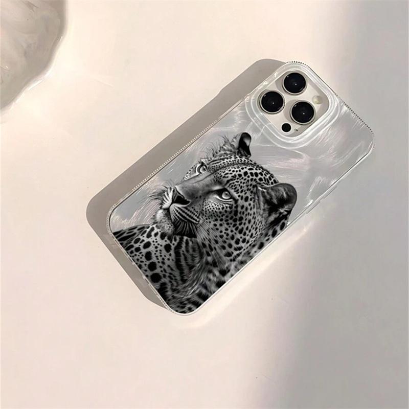 Phone Case for iPhone 14 13 15 16 17 Pro Max 16E 11 12 8 7 Plus X XR XS SE 2022 Animal Floral & Leopard Pattern Shiny Back Cover