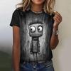 Summer Grey Funny Graphics 3D Print T-shirts Women Streetwear Casual Fashion Y2k Short Sleeve T Shirt O-neck Tees Tops Clothing