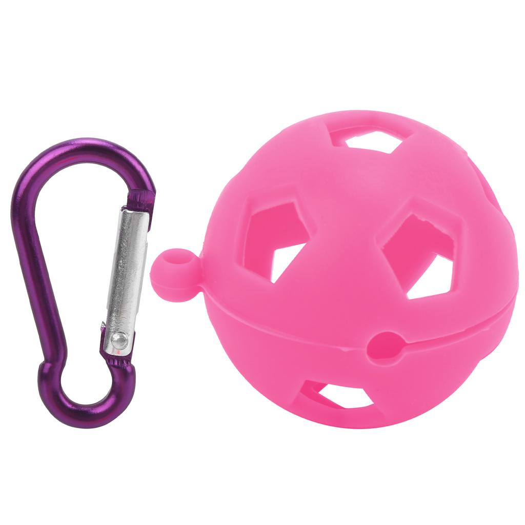 Golfball Schutzhülle Silikon Hülle Halter mit Schlüsselanhänger Golf Trainingszubehör Rosenrot