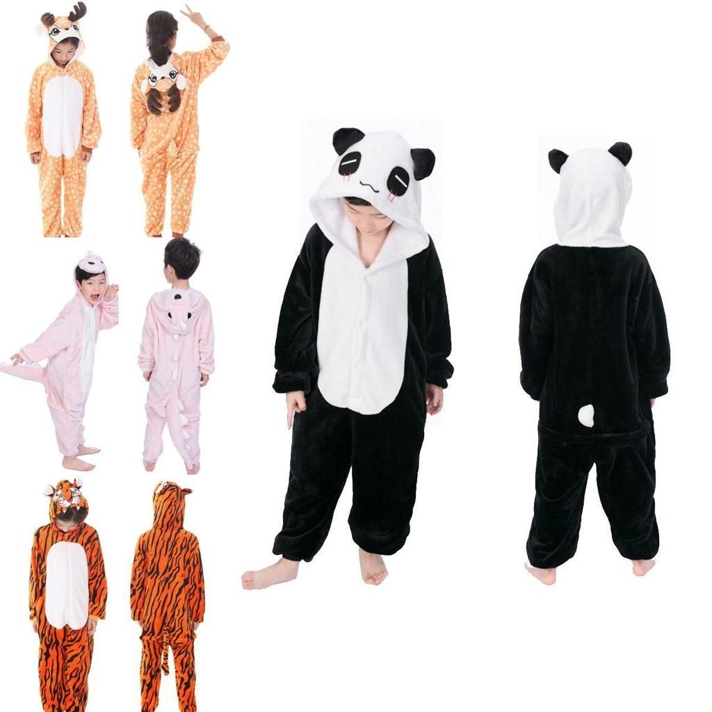 Stylish Animal Flannel Onesie Pajamas For Kids Soft Sleepwear Perfect For Home Lounging