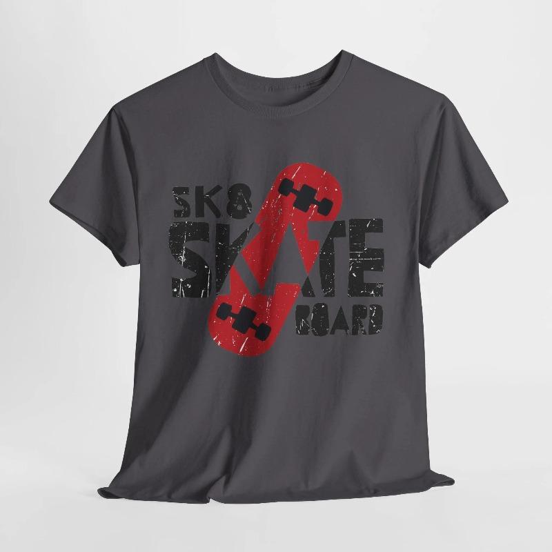 Unisex Polyester Skateboard Shirt: Street Skate Tee Summer Unisex Loose and Breathable T-shirt Top