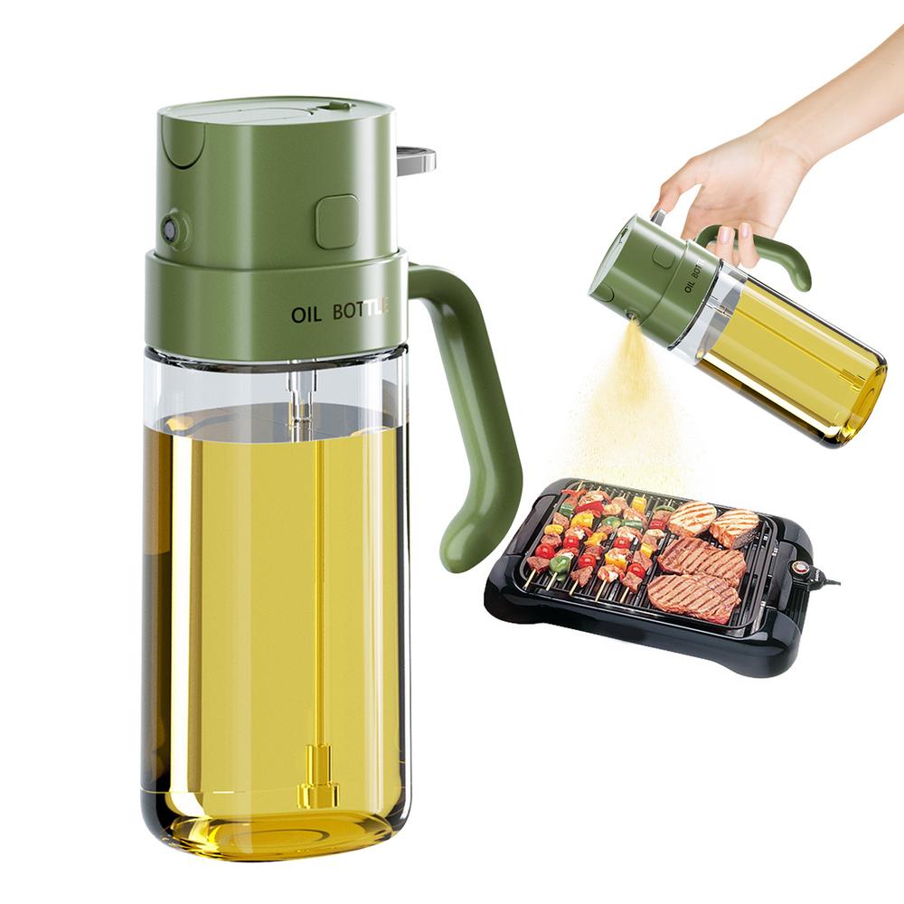 

Oil Dispenser Bottle 2 In 1 Oil Mister For Cooking Food Safe Kitchen Gadgets 2 Modes Spray For Salad Dressing Water Soy Sauce зелёный