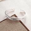 PANJBJ 925 Sterling Silver Irregular Geometry Texture Bangle Bracelet for Women Girl Minimalism Jewelry Gift Dropshipping