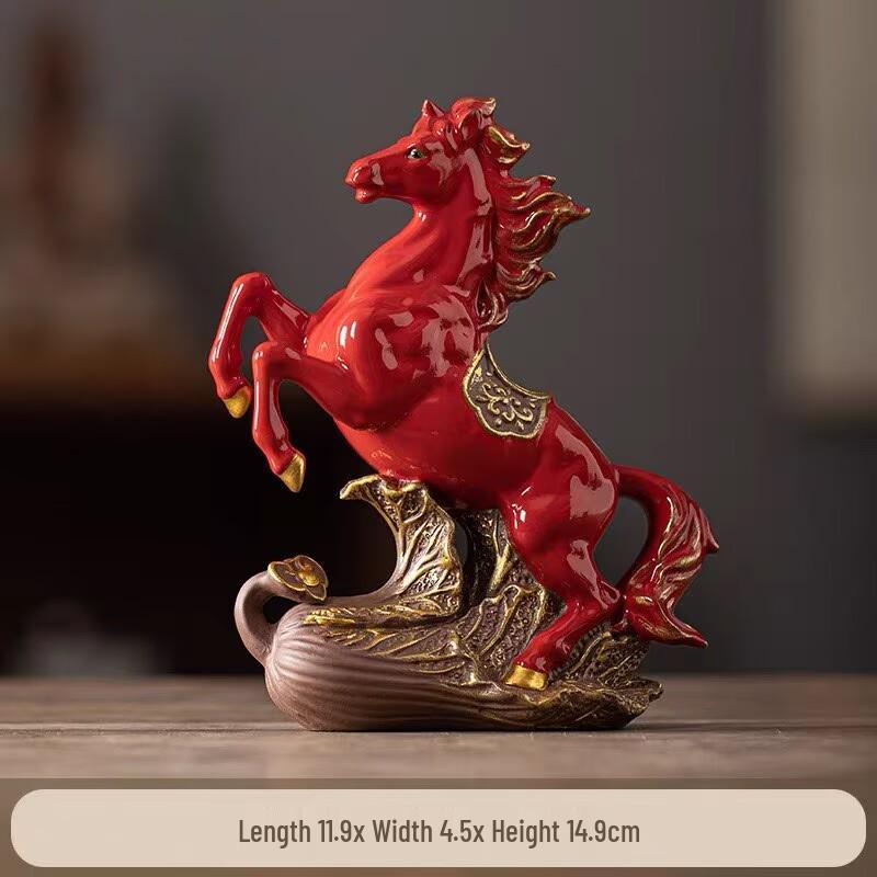 

Фигурка Лошади по знаку зодиака: Элегантный декор для гостиной или офиса, Идеальный подарок для руководителей или на церемонии открытия