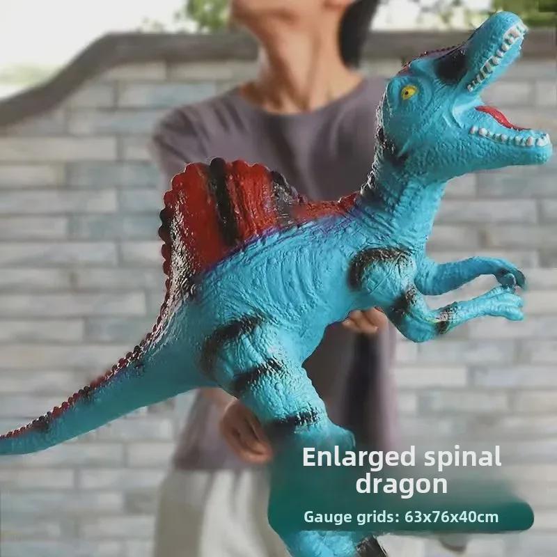 Jucării dinozaur mari cu gel moale și sunet: Modele Tyrannosaurus Rex și Triceratops pentru băieți