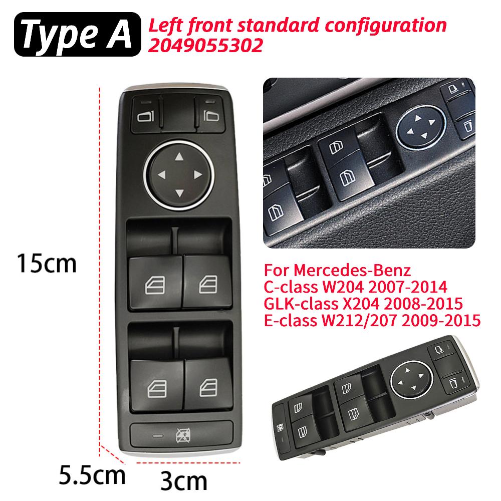 

Управление стеклоподъемником 2049055302 Главный выключатель стеклоподъемника передней стороны 2049055402 для Mercedes Benz CE GLK W204 X204 W212 W207