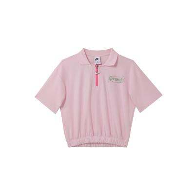 Sportswear Logo Print Polo Shirt Women Tops Foam-Pink FN3707-612