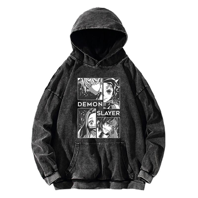 Mikina Demon Slayer Anime s potiskem Tanjirou a Nezuko Pánská Dámská Manga Mikiny Praná Bavlna Streetwear Harajuku Pulovr